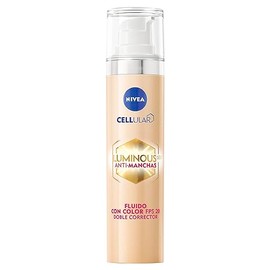 NIVEA Cellular LUMINOUS630 Anti-manchas Fluido Facial Aclarador de Piel FPS20 (40 ml) con un toque de color, Enriquecido Con Ácido Hialurónico y Vitamina E para una Piel Luminosa sin manchas por Edad, Solares u Hormonales