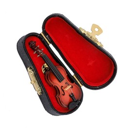 Violin Pin Miniature Musical Instrument Brooch with Red Velvet Lined Case Musical Christmas Gift