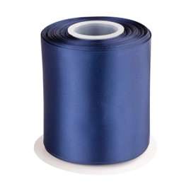 Double Faced Satin Ribbon, 100mm X 22M, Solid Polyester Craft Ribbon, Perfect for Gift Wrapping, Crafts, Wedding Party Ceremony Decoration, Floral Arrangement, Sewing (Navy)