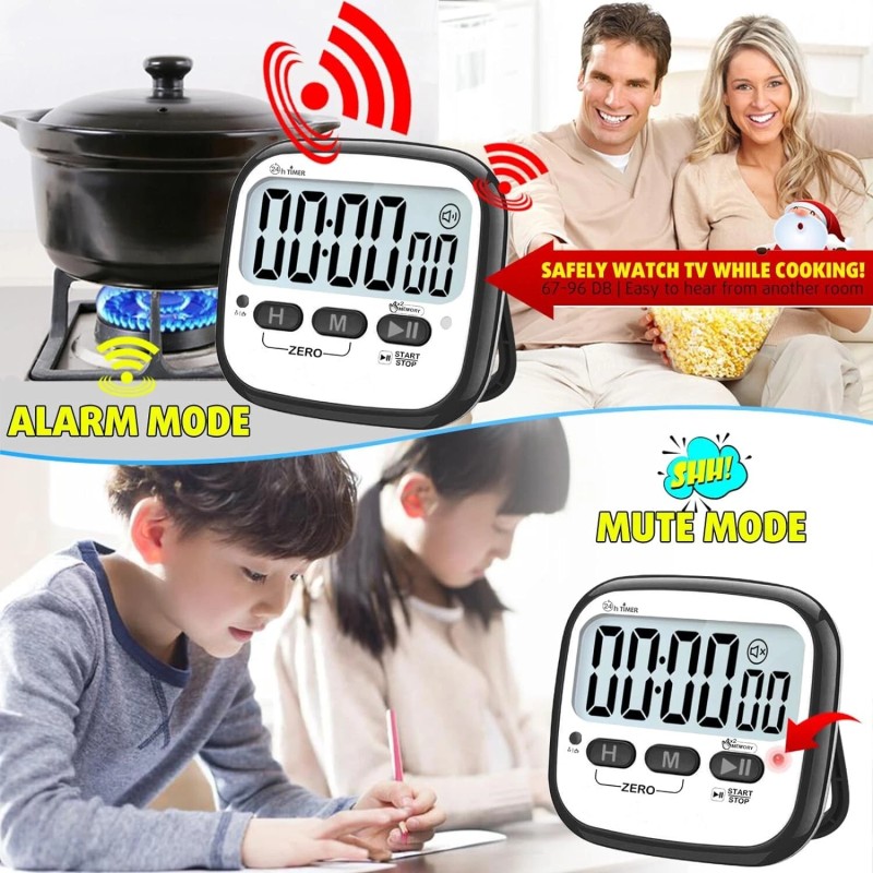 Kitchen AyayaBoss Digital Timer Pack of 2 Kitchen Timer for