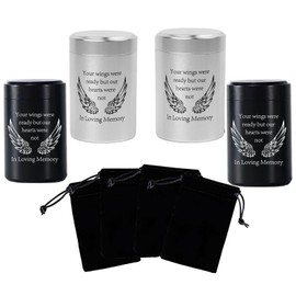 2.7 inch Small Urns for Ashes - Set of 4, Aluminium Mini Urns, Cremation Urns for Human/Pet Ashes, Ashes Holder, Small Keepsake urns-in Loving Memory
