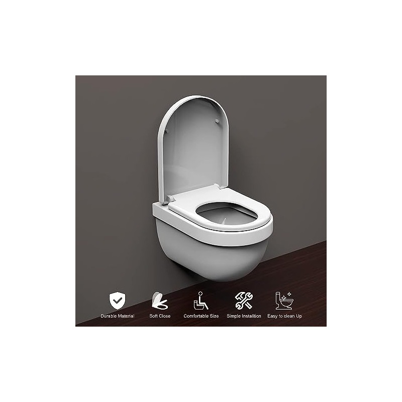Soft Close Quick Release Toilet Seat Elongated- Heavy Duty Adjustable