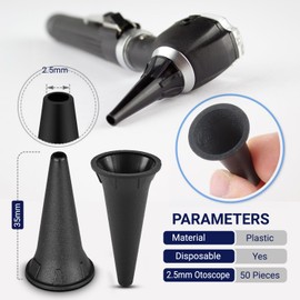 PakCan Reusable Diagnostic Otoscope Cover Specula Tips - Sets of 50 - Available in 2.5 mm, 3.5 mm, 4mm, 5 mm (50 pcs of 2.5 mm)