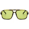 RUNHUIS Vintage 70s Sunglasses Women Men Retro Large Square Frame