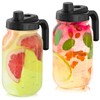 2-Pack 64 oz Glass Mason Jar Pitchers with Leak-Proof Twist