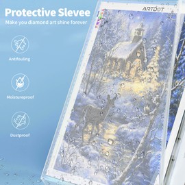 ARTDOT A1 Storage Book for Diamond Painting Kits, Diamond Art Portfolio Folder for Diamond Painting Accessories with 13 Pockets, 26 Views Protectors (34x25.4inches)