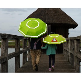 Quick Safety® Hiking Trekking Umbrella Pocket Umbrella Men Women Umbrella Open-Close Automatic Storm Resistant Reflective Carabiner Hook Handle Design, Nano green