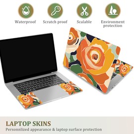 ARTSO 12 13 14 15 15.4 15.6 Inches Laptop Skin Sticker Decal Universal Netbook Skin Sticker Reusable Soft Notebook Art Protector Cover Decal, Abstract Color Flower