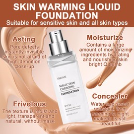 SNONESIY SNONESIY Foundation Color Changing, Hydrating Makeup, Brightening Color-Changing Foundation for Mature Skin, Natural Brightening, Perfect Makeup