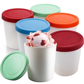 TOOSOAR Set of 6 Ice Cream Containers for Ice Cream 250 ml, Freezer Containers, Storage Containers, Ice Containers, BPA Free, Food Grade BPA Free, for Storage and Making Ice Cream