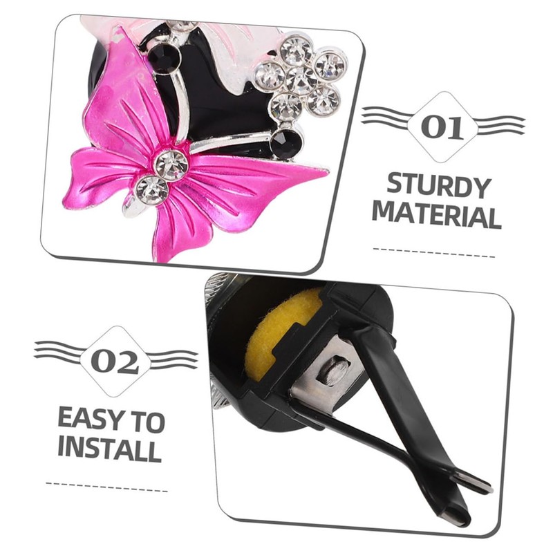 Alipis 3pcs Butterfly Air Vent Clips Cute Bling Car Accessories