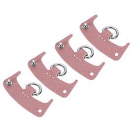 sourcing map 4Pcs Leather Purse Straps, 6.4cmx2.7cm Punch-Free Buckle Bag Strap Transformation Accessories for Mini Bag Handbag Crossbody Shoulder Strap, Pink