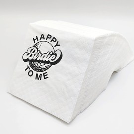 SharkBliss Funny Sarcastic Golf Quotes Cocktail Napkins, 100 Pack Happy Birdie To Me Disposable Paper Cocktail Napkins For Retirement Birthday Bachelor Party 2-Ply, 5x5" (Happy Birdie To Me)
