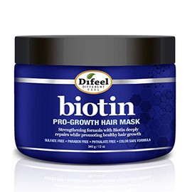 Difeel Mascarilla para el cabello con biotina Pro-Growth 12 oz. - Mascarilla para el pelo para la cada del cabello                                    