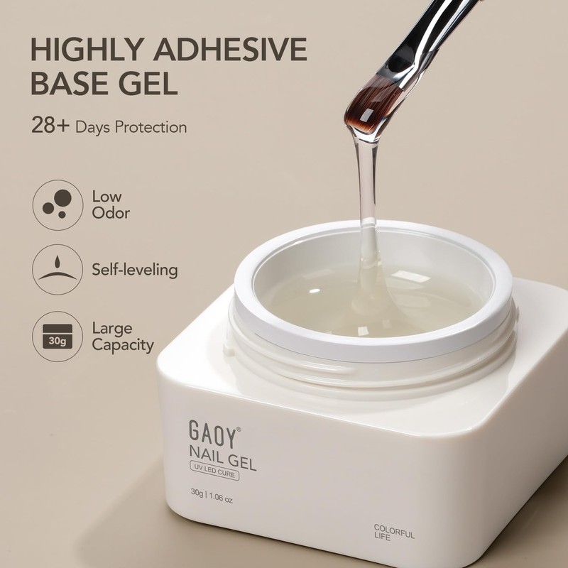 GAOY 30g Builder Base, Clear Nail Builder Gel, 2-in-1 Soak