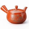 Vermilion Teapot No. 3 Button Carving Y943