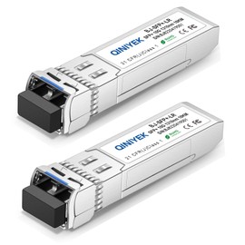 QINIYEK 10GBase-LR SFP+ Transceiver, 10G Singlemode SFP+ LC Module for Cisco SFP-10G-LR, Ubiquiti UF-SM-10G, Meraki MA-SFP-10GB-LR, Mikrotik, Supermicro, Netgear (SMF, 1310nm, 10km, DDM)
