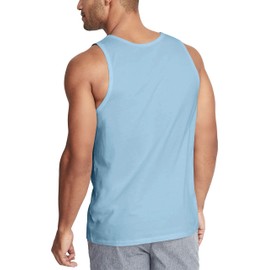 Hat and Beyond Men's Performance Tank Top, Soft Muscle Tee for Boxing Gym (Large, Pacific Blue)