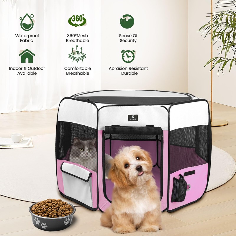 X-ZONE PET Dog Playpen Portable Pet Play Pens for Puppies,