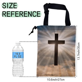 NHNXHWIA Jesus Christ Cross Car Trash Bag,Hanging Drawstring Car Garbage Bag,Waterproof Canvas Car Back Seat Organizer with Adjustable Buckle,for Vehicles,SUVs,Camping,Road Trips