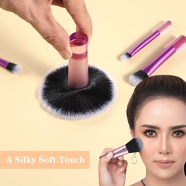 10 Pcs Travel Makeup Brush Set Colorful Mini Makeup Brushes with Makeup Brush Pouch Portable Travel Size Makeup Brushes Professional Cosmetic Brush for Foundation Brush Blush Powder Eye Shadow Cosmeti