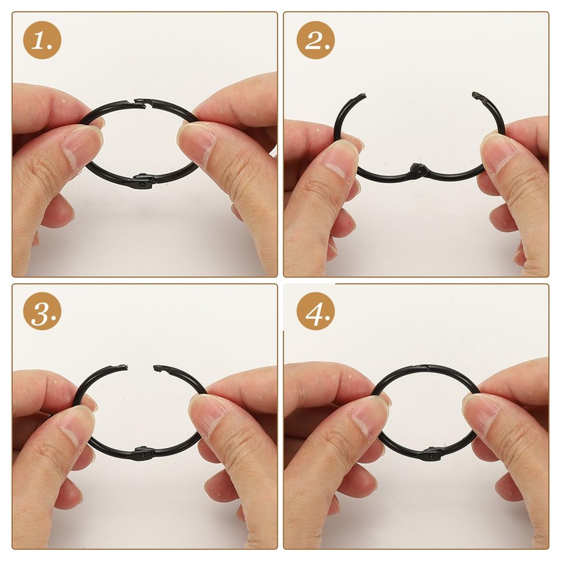 PATIKIL 1.3 Inch Inner Dia Curtain Rod Rings with Eyelets,