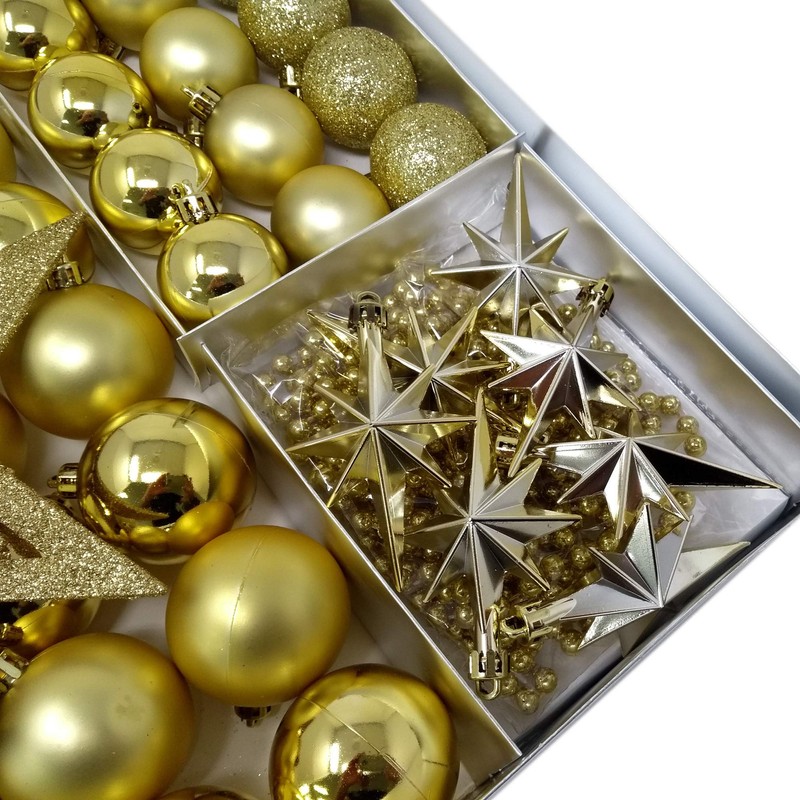ToCi 45 Piece Christmas Tree Decorations with Star Beads