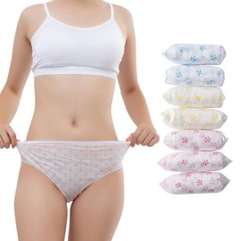 Women's Disposable Underwear Ladies Briefs Paper Printing Panties for Travel Hotel SpaHospital Stays Emergencies(7 Packs-M)