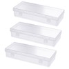 Dimeho 6 Inch Plastic Storage Boxes, 3 Pcs Rectangular Small