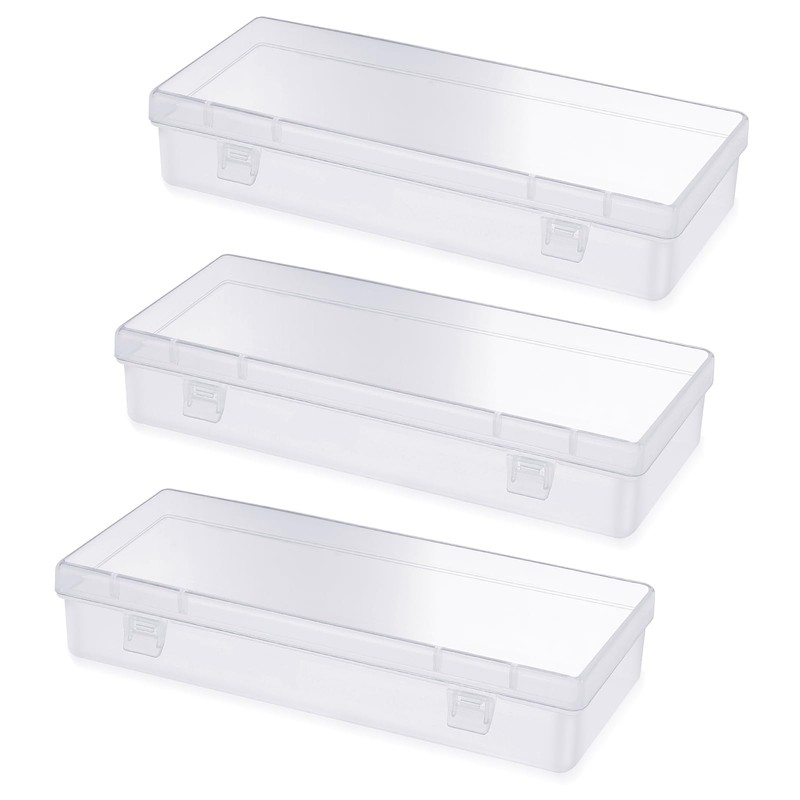 Dimeho 6 Inch Plastic Storage Boxes, 3 Pcs Rectangular Small
