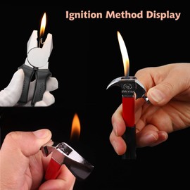 Torch Lighter, Creative Pliers Ax Hammer Design Butane Lighter, Windproof Butane Gas Lighter, Cool Adjustable Soft Flame Lighter, Refillable Butane Lighter for Outdoor Indoor(Pliers)