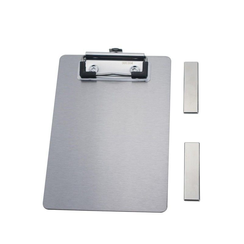 Stainless Steel Magnetic Clipboard with Pen - Multiple Sizes, Magnetic