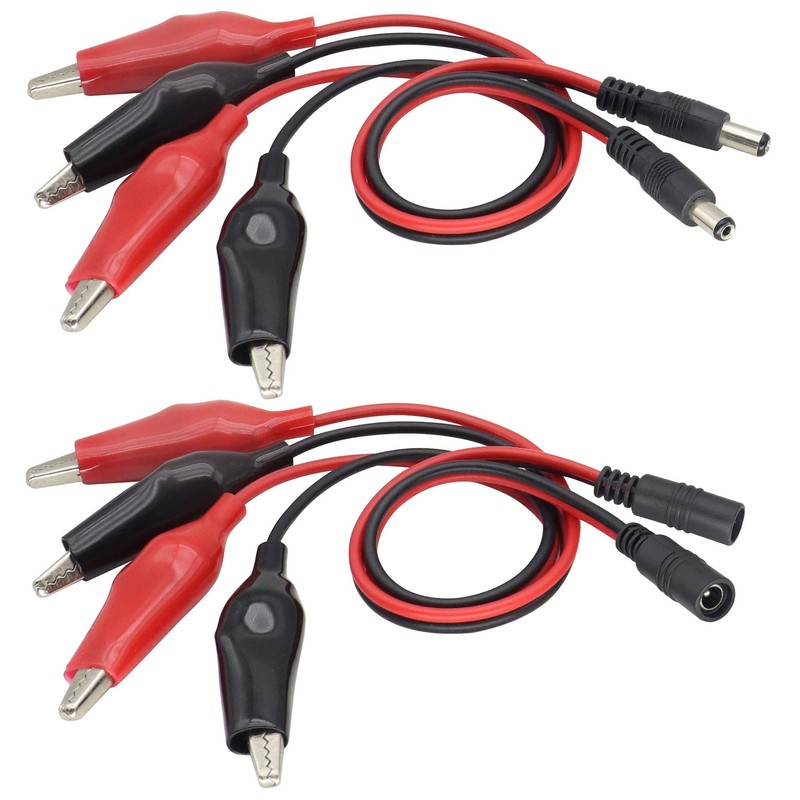 HCFeng DC 5521Plug to Big Clamp Test Cable, 12V DC