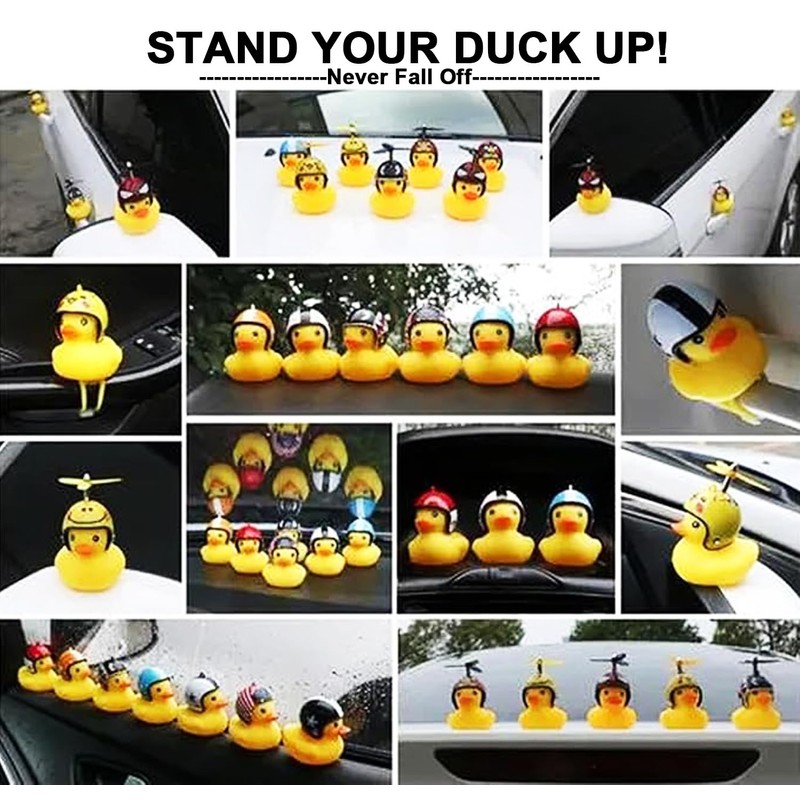 10Pcs Duck Holder for Car Dash, Rubber Duck Mounts Duck