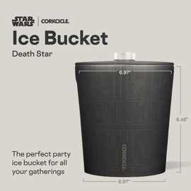 Corkcicle Insulated Ice Bucket with Lid - Stainless Steel - 100 oz - Star Wars Death Star