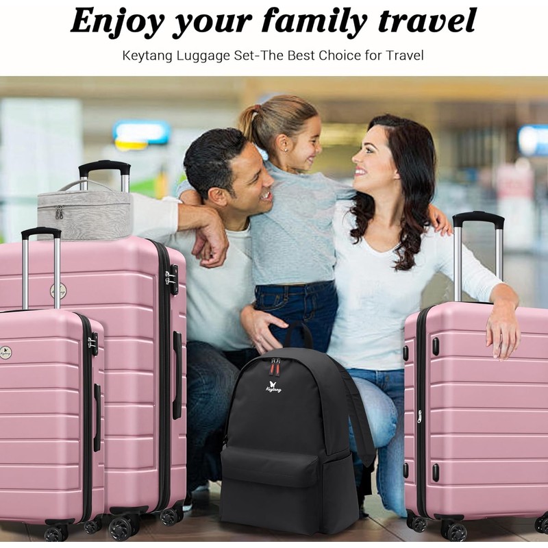 KEYTANG Hardside Expandable Spinner Wheels Luggage Suitcase with Backpack 5