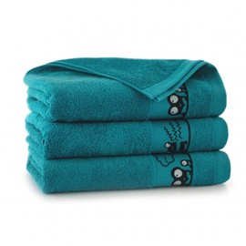 ZWOLTEX Hand Towel with Motifs for Children, Teenagers, Bath Towel Child, Small Towel, First Equipment Baby, Toddler, Egyptian Cotton, Made in EU, Eyes - Aruba 2 x 50 x 70 cm