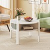 Tangkula Round Coffee Table, 29.5” 2-Tier Circle Cocktail Center Table