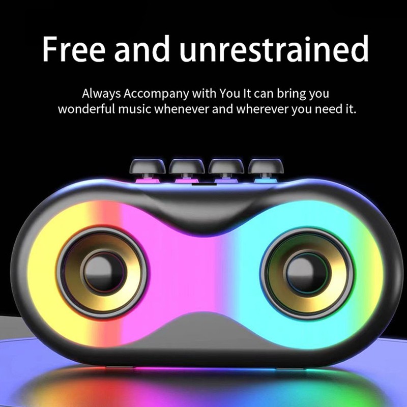 Bluetooth Speaker Portable Mini RGB Color Lights Dual Speakers Wireless