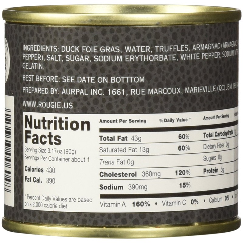 Rougie Foie Gras with Truffles Fully Cooked, 3.17 oz