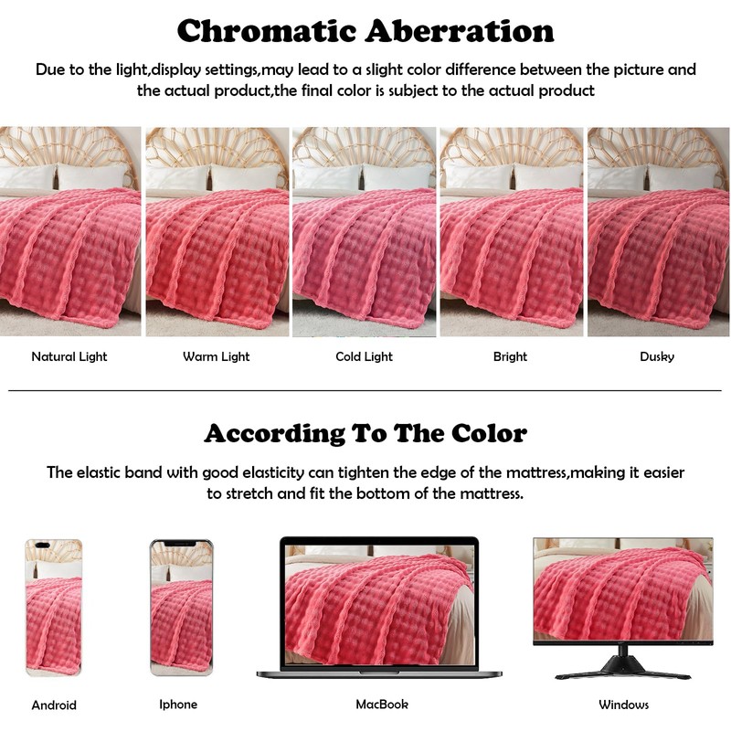 NEWCOSPLAY Throw Blanket for Couch Coral Pink Super Soft Flannel
