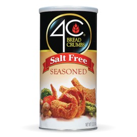 4C Premium Bread Crumbs Salt Free Bread Crumbs, Seasoned, Premium Regular & Gluten Free, Flavorful Crispy Crunchy, Value Pack (Salt Free Seasoned, 12 Ounce (Pack of 1))
