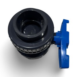 Aqua Universe 2" Double Union Ball Valve with Blue Handle Efficient Water Flow Control Union Valve for Aquariums Ponds and Pools