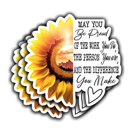 (3Pcs) May You Be Proud of The Work You Do The Person You are and Inspirational Quotes Vinyl Stickers for Laptops Water Bottles Phones Tumblers Notebooks Cars Mugs Size 3 x 3 Inch