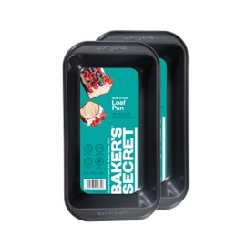 Baker's Secret 2pcs Loaf Pan for Baking Bread, Nonstick Carbon Steel Rectangular Pan 11" x 6", Premium Food-Grade Nonstick Coating, for all bakers