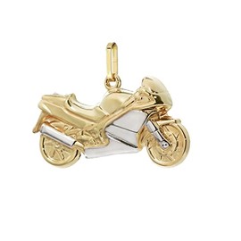 NKlaus Motorbike Biker Bicolod Gold Chain Pendant Bicolour Men 27x13mm 4938