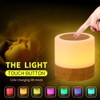 Wooden Bedside Table Lamp LED Colorful Wood Grain Night Light