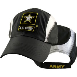 U.S. Army Black with white mesh cap