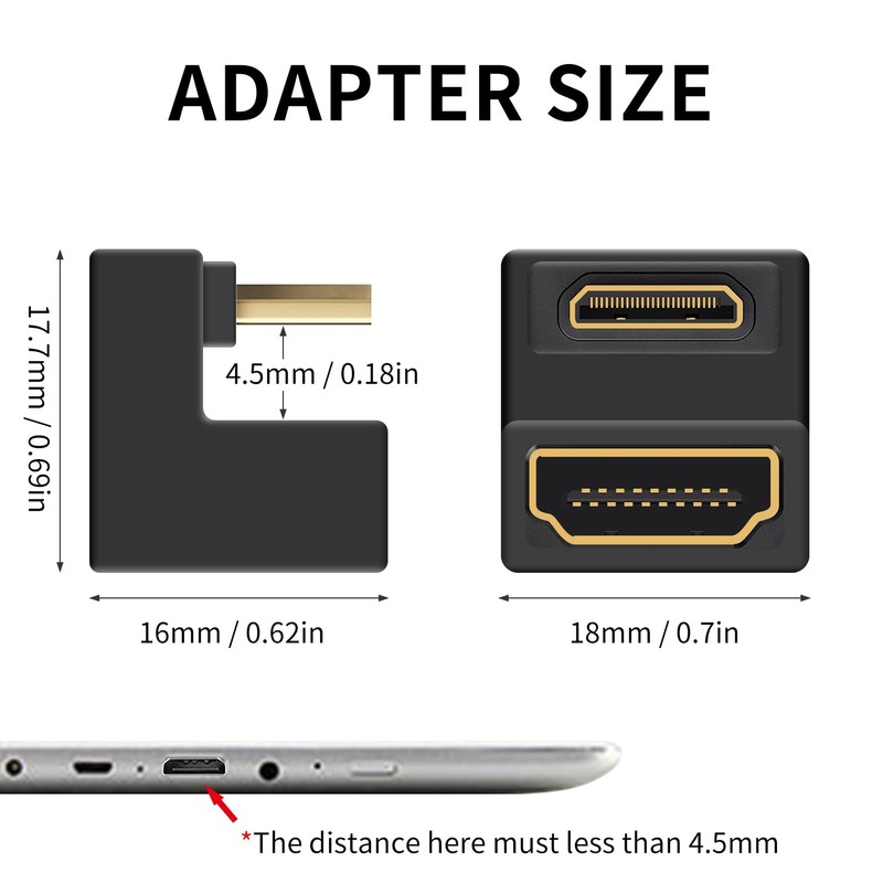 Duttek 8K Mini HDMI to HDMI U Adapter U Type