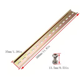 Din Rail, Her Kindness DIN Mounting Rail 35mm Width Slotted Design Steel Rail 11.88in / 300mm Long, for ts35 DIN Rail Terminal Series and Contactor (2pcs)